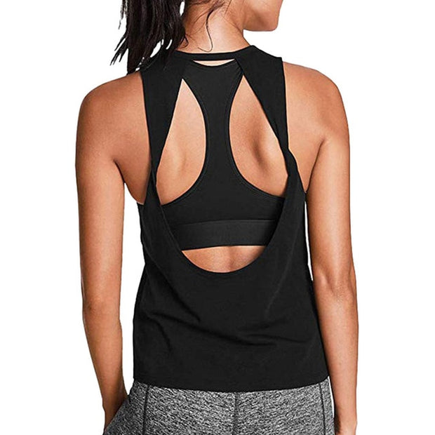Sexy Activewear Open Back Yoga Shirt